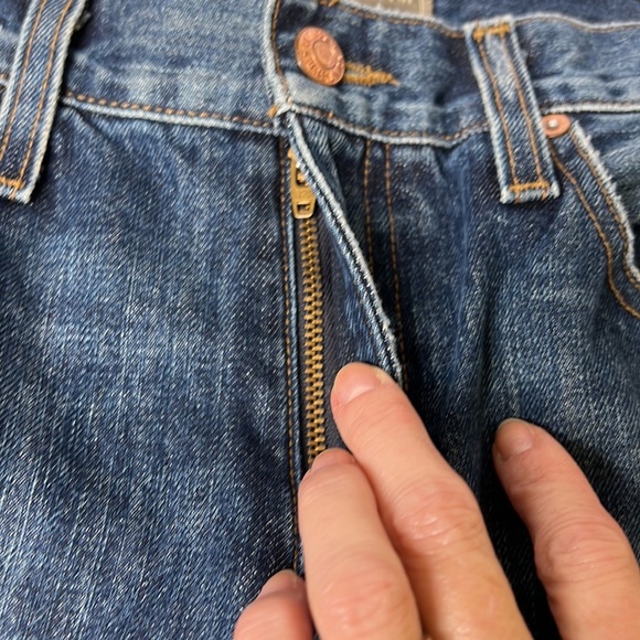 ⭐️Point Sur Shoreditch Straight Leg Raw Hem Denim Jeans patch distressed sz 29 - Picture 6 of 11